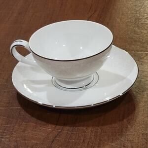 Vintage Mikasa Fine China BRIDAL VEIL Cup Saucer Retired Narumi Japan
